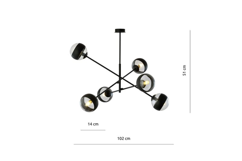 Linear 6 pendel Svart - Scandinavian Choice - Taklampa sovrum - Kökslampa & taklampa kök - Hall lampa - Fönsterlampa - Pendellampa & hänglampa - Taklampa vardagsrum - Fönsterlampa hängande - Taklampa & takbelysning