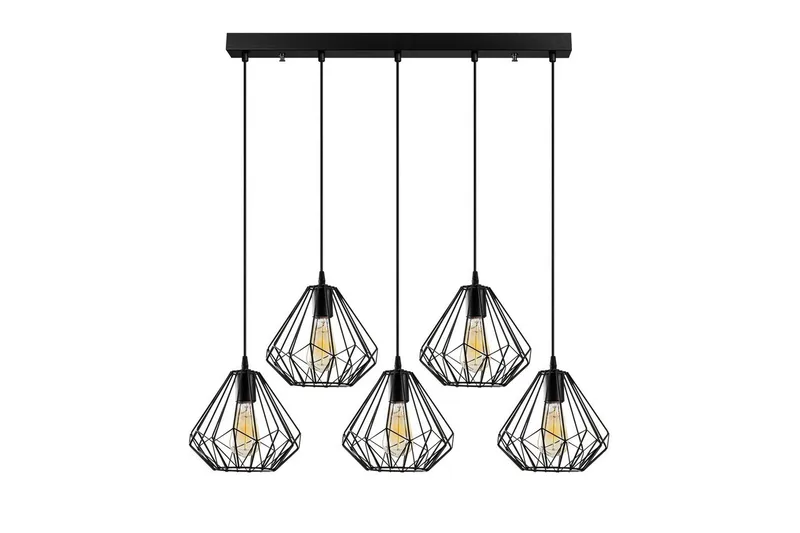 Ljuskrona Almasi Five Svart, Svart