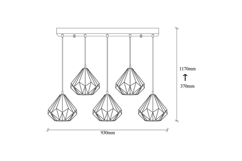 Ljuskrona Almasi Five Svart - Svart - Belysning - Lampor & belysning inomhus - Taklampa & takbelysning - Kökslampa & taklampa kök