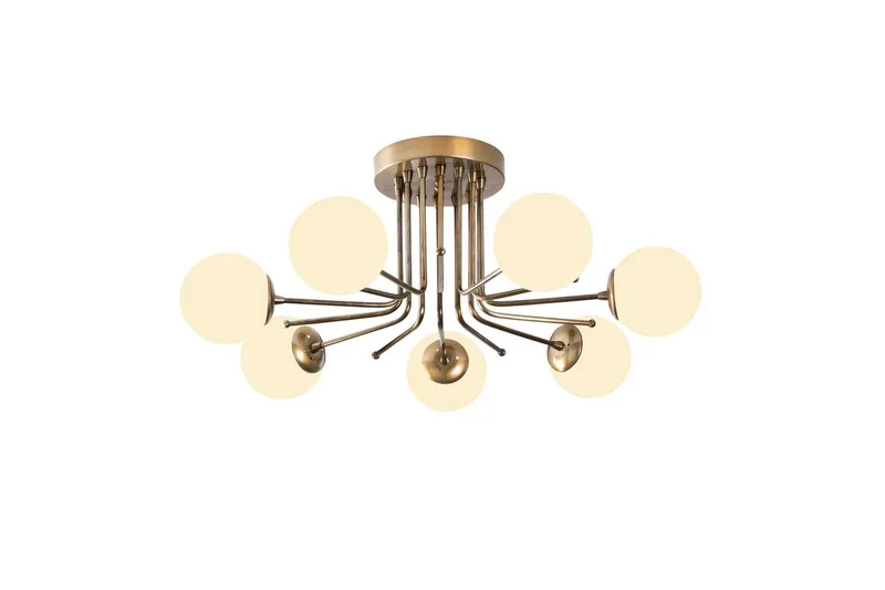 Ljuskrona Bhika Masafumie Sju Rany / Vit, Guld/Vit