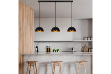 Ljuskrona Brena Svart Tre Uttag - 140 x 30 x 111 cm - Belysning - Lampor & belysning inomhus - Taklampa & takbelysning - Kökslampa & taklampa kök