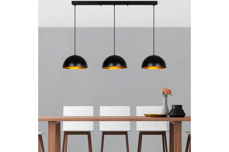 Ljuskrona Brena Svart Tre Uttag - 145 x 40 x 116 cm - Belysning - Lampor & belysning inomhus - Taklampa & takbelysning - Kökslampa & taklampa kök