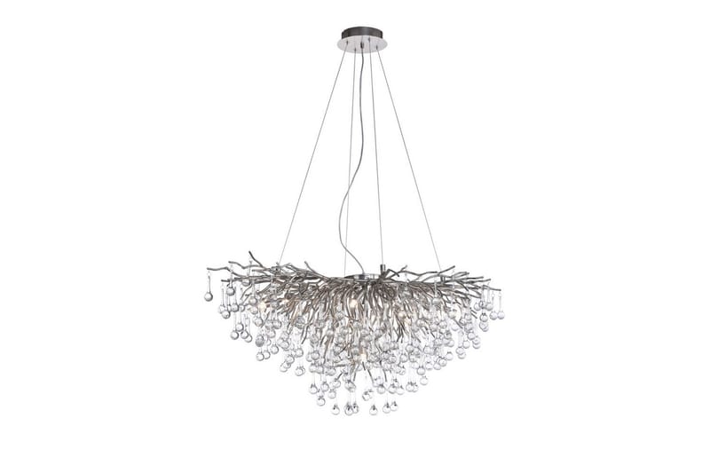Ljuskrona Istapp - 50x250x100 cm, Stål - Belysning - Lampor & belysning inomhus - Taklampa & takbelysning - Kristallkrona & takkrona