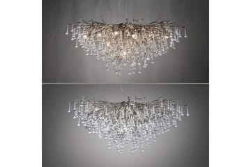 Ljuskrona Istapp - 50x250x100 cm, Stål - Belysning - Lampor & belysning inomhus - Taklampa & takbelysning - Kristallkrona & takkrona