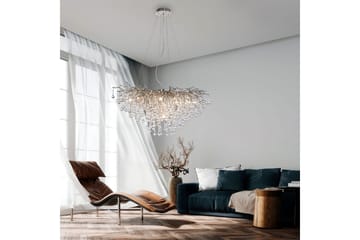 Ljuskrona Istapp - 50x250x100 cm, Stål - Belysning - Lampor & belysning inomhus - Taklampa & takbelysning - Kristallkrona & takkrona