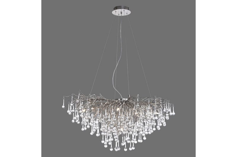 Ljuskrona Istapp - 50x250x100 cm, Stål - Belysning - Lampor & belysning inomhus - Taklampa & takbelysning - Kristallkrona & takkrona