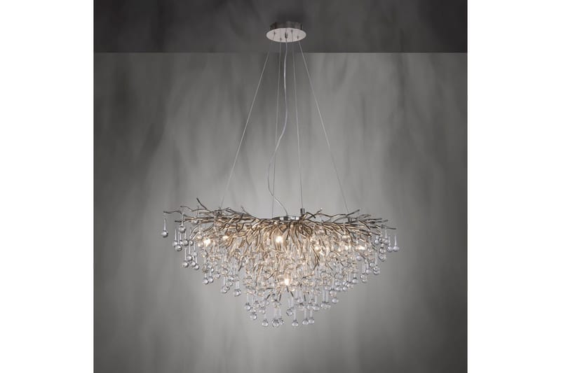 Ljuskrona Istapp - 50x250x100 cm, Stål - Belysning - Lampor & belysning inomhus - Taklampa & takbelysning - Kristallkrona & takkrona