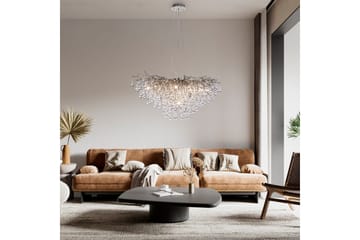 Ljuskrona Istapp - 50x250x100 cm, Stål - Belysning - Lampor & belysning inomhus - Taklampa & takbelysning - Kristallkrona & takkrona