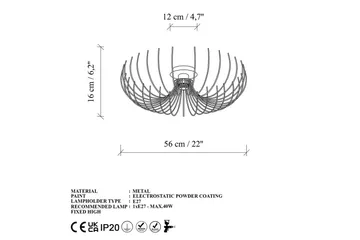 Ljuskrona Sadorte Rany - 56 x 56 x 16 cm - Belysning - Lampor & belysning inomhus - Taklampa & takbelysning - Takplafond
