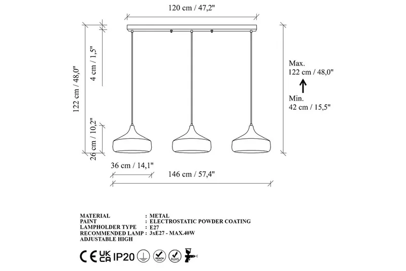 Ljuskrona Soodne Svart / Koppar - Svart - Belysning - Lampor & belysning inomhus - Taklampa & takbelysning - Kökslampa & taklampa kök