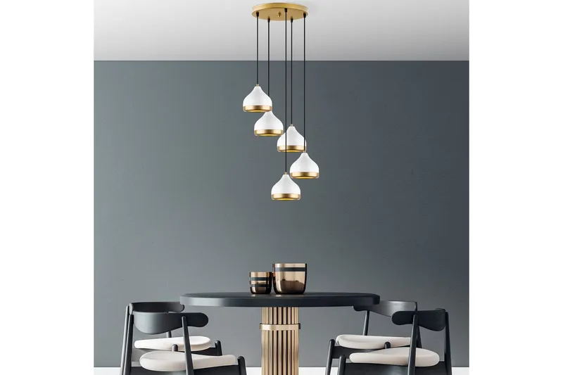 Ljuskrona Soodni Fem Sufia Vit - Vit - Belysning - Lampor & belysning inomhus - Taklampa & takbelysning - Kökslampa & taklampa kök