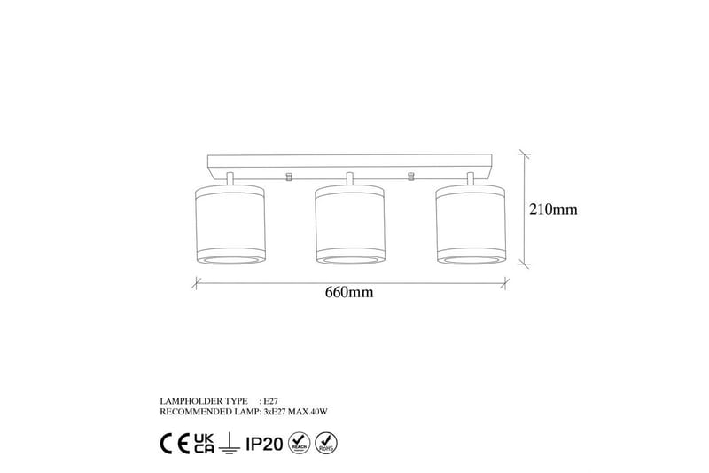 Ljuskrona Talra Three Vintage - Guld - Belysning - Lampor & belysning inomhus - Taklampa & takbelysning - Takplafond