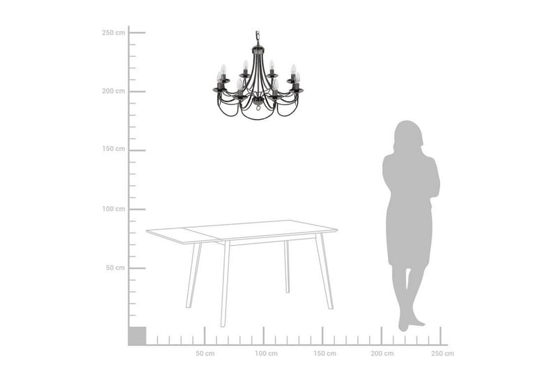 Ljuskrona Teesta 59 cm - Svart - Hall lampa - Kristallkrona & takkrona - Taklampa & takbelysning