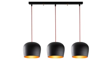 Ljuskrona Zana Svart / Röd Horisontal Tre - Red/Svart - Belysning - Lampor & belysning inomhus - Taklampa & takbelysning - Kökslampa & taklampa kök