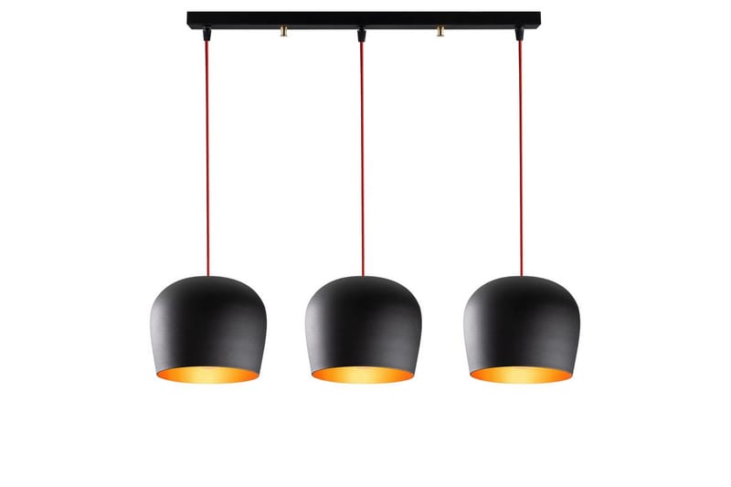 Ljuskrona Zana Svart / Röd Horisontal Tre, Red/Svart