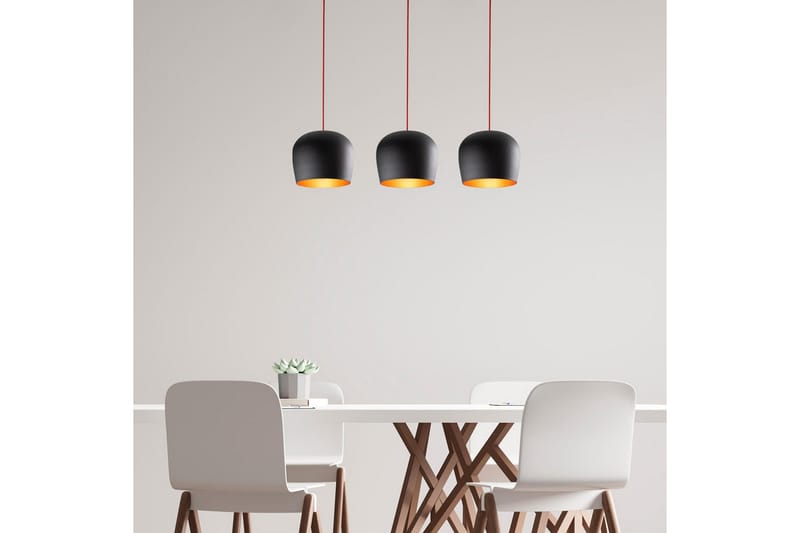 Ljuskrona Zana Svart / Röd Horisontal Tre - Red/Svart - Belysning - Lampor & belysning inomhus - Taklampa & takbelysning - Kökslampa & taklampa kök