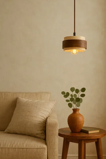 Loloura Pendellampa - Beige Valnöt - Belysning - Lampor & belysning inomhus - Taklampa & takbelysning - Kristallkrona & takkrona