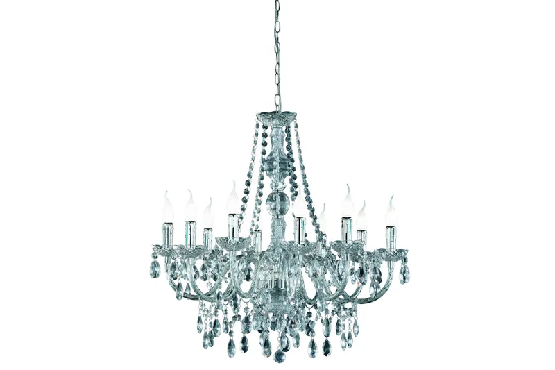 Luster Ljuskrona 10L E14 transparent, Transparent