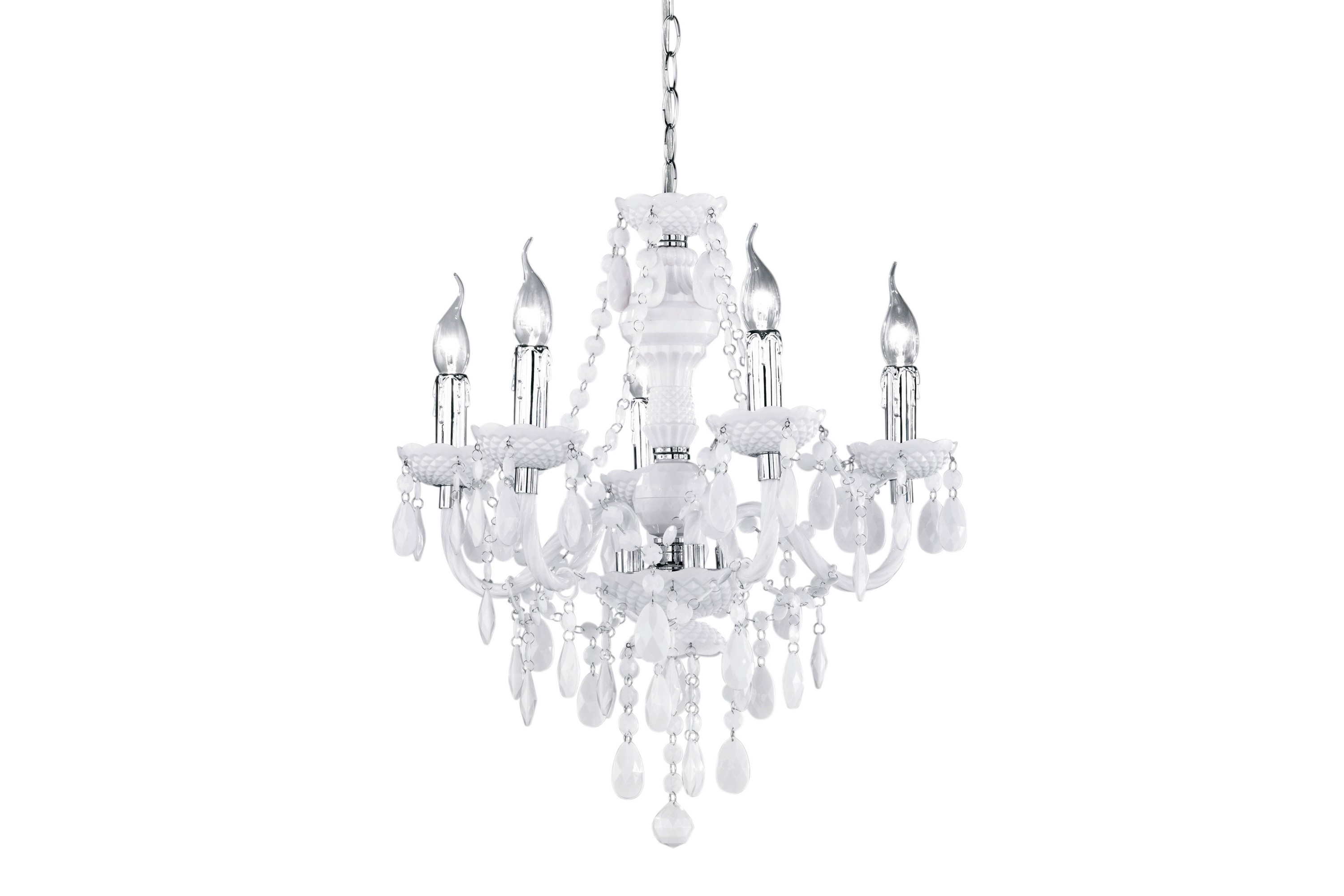 Luster ljuskrona 5L E14 vit Vit
