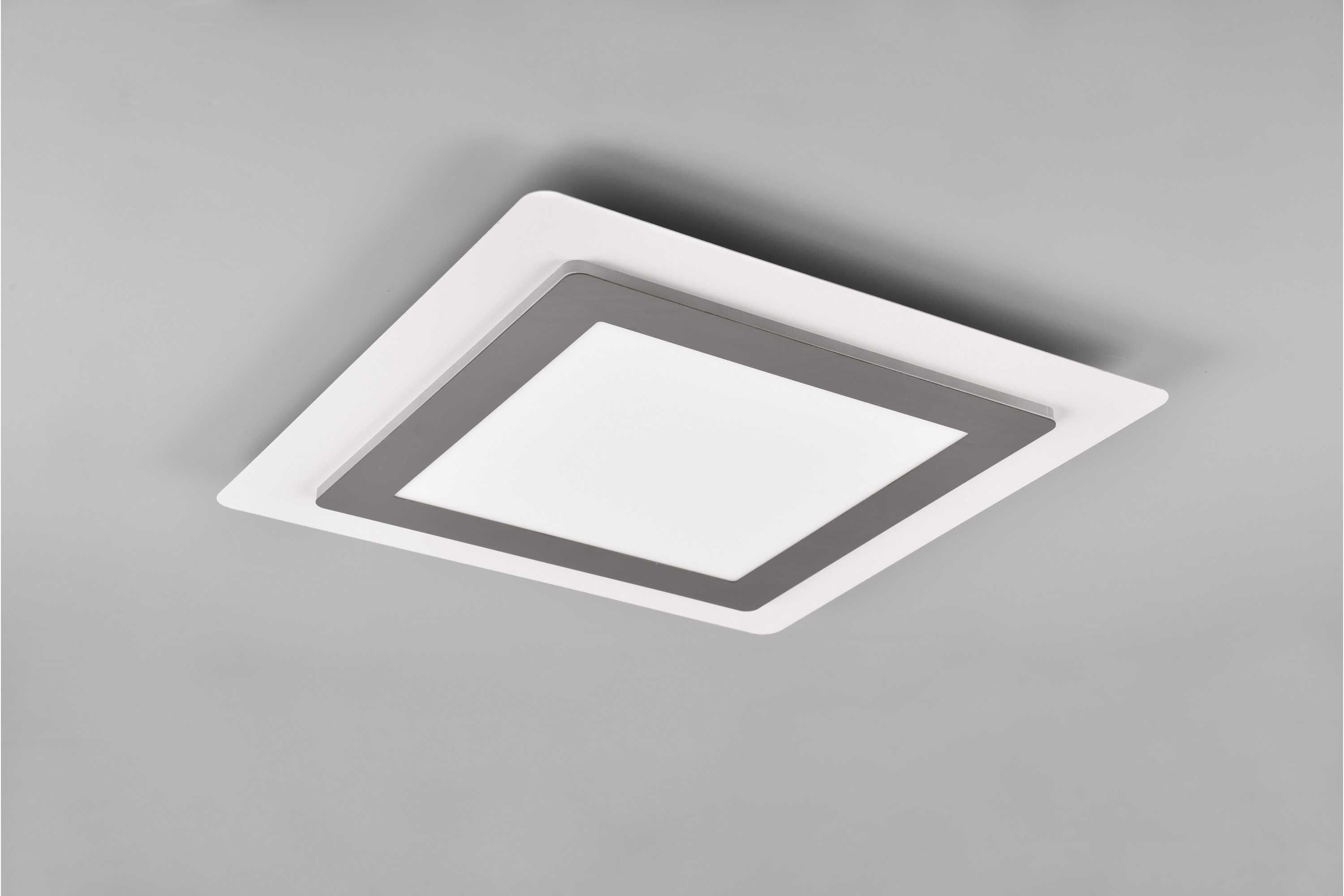 Morgan LED plafond 45x45 cm vit/borstad stål Borstad stål