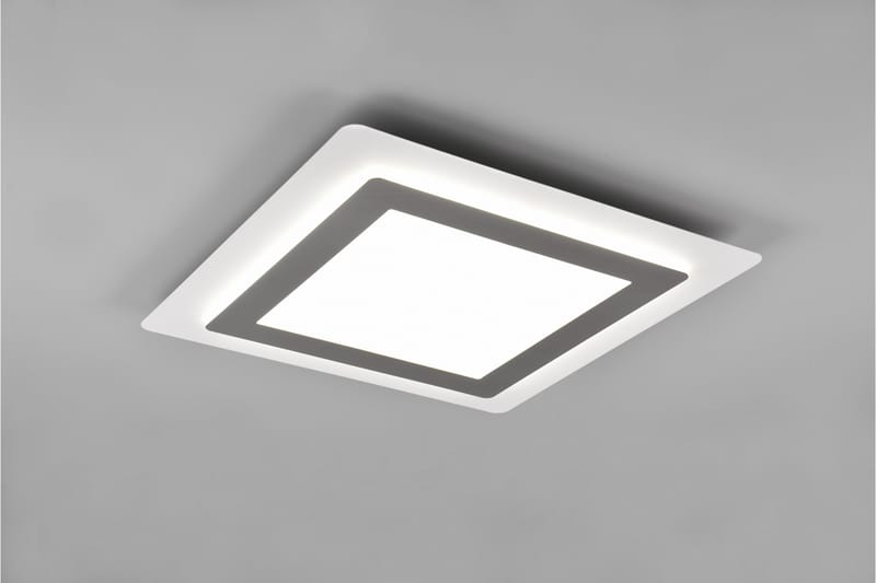 Morgan LED plafond 45x45 cm vit/ borstad stål - Borstad stål - Belysning - Lampor & belysning inomhus - Taklampa & takbelysning - Takplafond