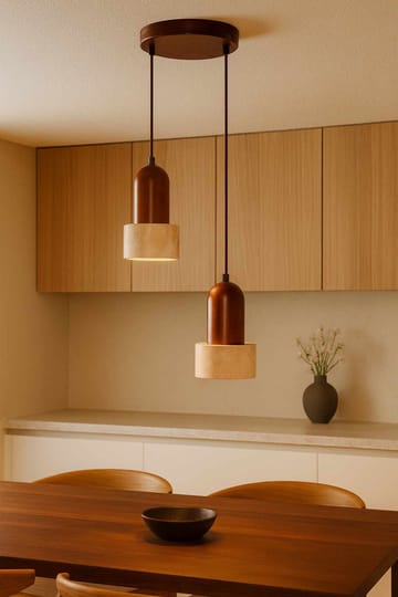 Norric Pendellampa - Beige Valnöt - Belysning - Lampor & belysning inomhus - Taklampa & takbelysning - Kristallkrona & takkrona