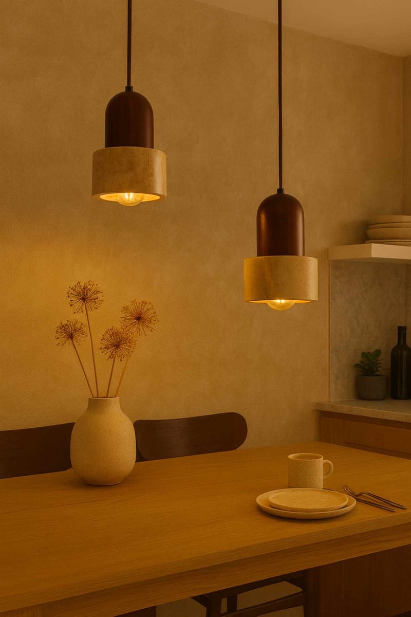 Norric Pendellampa - Beige Valnöt - Belysning - Lampor & belysning inomhus - Taklampa & takbelysning - Kristallkrona & takkrona