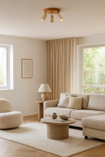 Nurtane Taklampa - Beige Och Ek - Belysning - Lampor & belysning inomhus - Taklampa & takbelysning - Kristallkrona & takkrona