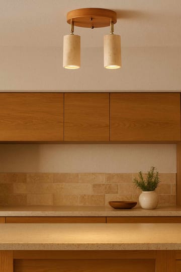 Nurtane Taklampa - Beige Och Ek - Belysning - Lampor & belysning inomhus - Taklampa & takbelysning - Kristallkrona & takkrona