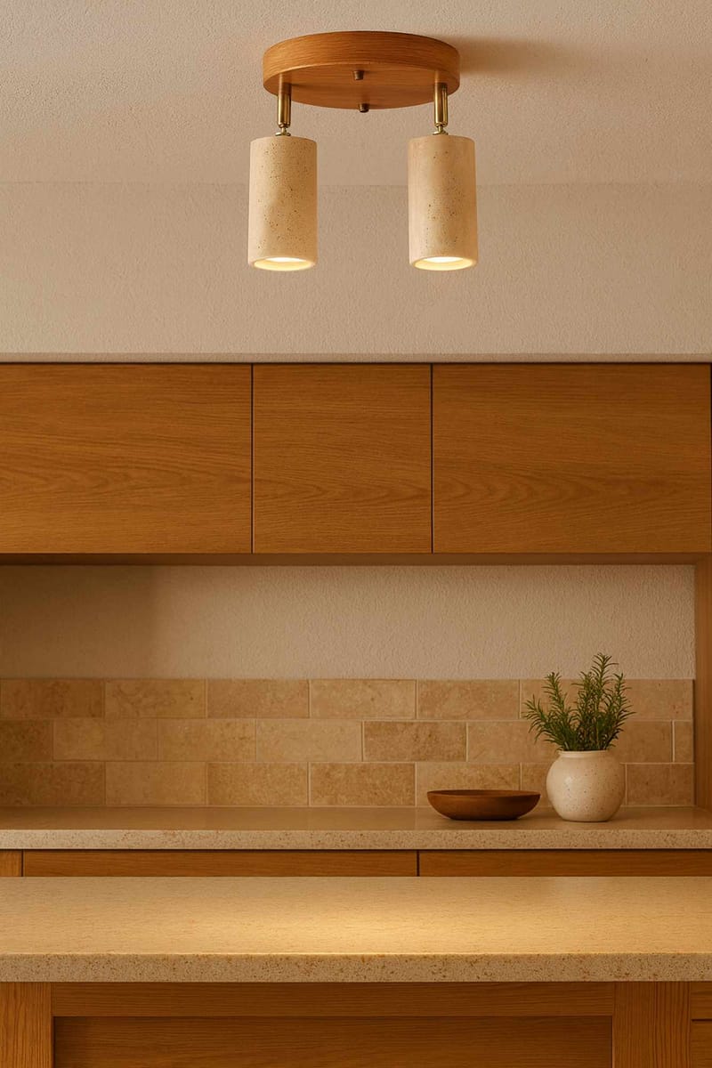 Nurtane Taklampa - Beige Och Ek - Belysning - Lampor & belysning inomhus - Taklampa & takbelysning - Kristallkrona & takkrona