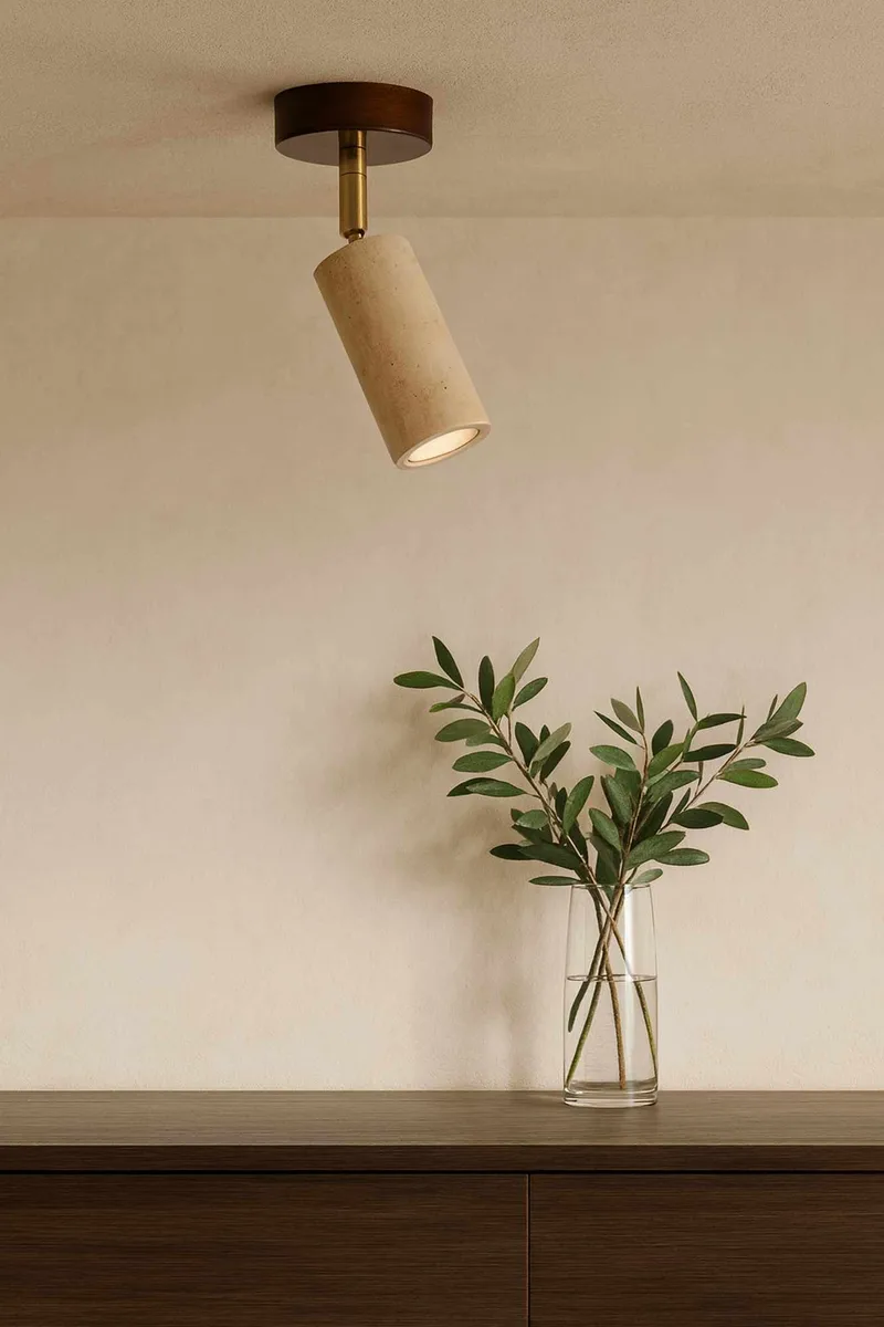 Nurtane Taklampa - Beige Och Valnöt - Belysning - Lampor & belysning inomhus - Taklampa & takbelysning - Kristallkrona & takkrona