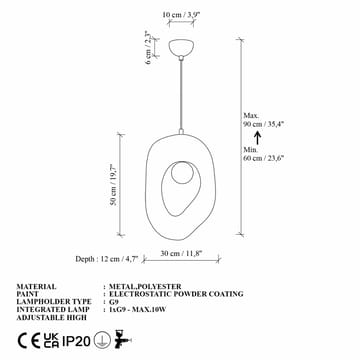 Orvinor Pendellampa - Vit - Belysning - Lampor & belysning inomhus - Taklampa & takbelysning - Kristallkrona & takkrona