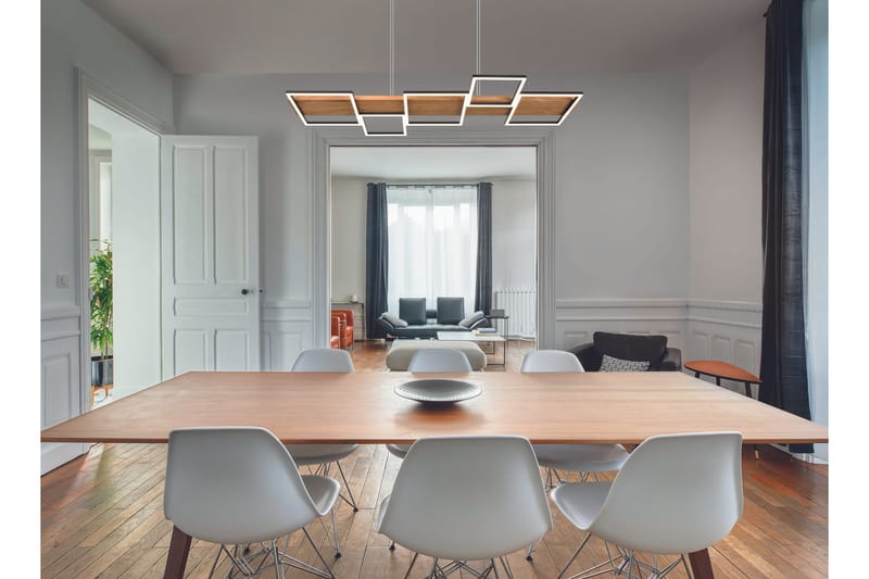 Harper LED Taklampa mattsvart/ trä - Trä - Belysning - Lampor & belysning inomhus - Taklampa & takbelysning - Pendellampa & hänglampa