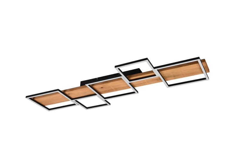 Harper LED plafond 115 cm mattsvart/ trä - Trä - Belysning - Lampor & belysning inomhus - Taklampa & takbelysning - Pendellampa & hänglampa
