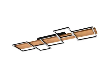 Harper LED Plafond 115 cm mattsvart/ trä - Trä - Belysning - Lampor & belysning inomhus - Taklampa & takbelysning - Pendellampa & hänglampa