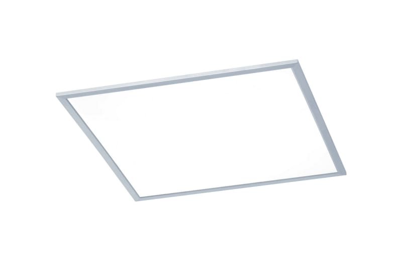 Phoenix LED Plafond 62X62cm borstad stål, Borstad stål/Vit