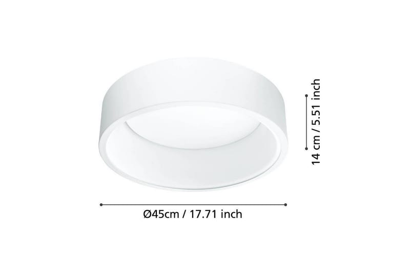 Plafond Eglo Marghera 45 cm, Vit - 45 cm, Vit - Belysning - Lampor & belysning inomhus - Taklampa & takbelysning - Takplafond