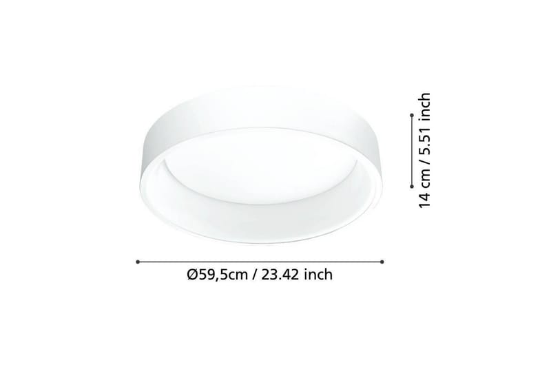 Plafond Eglo Marghera 59,5 cm, Vit - 59,5 cm, Vit - Belysning - Lampor & belysning inomhus - Taklampa & takbelysning - Takplafond