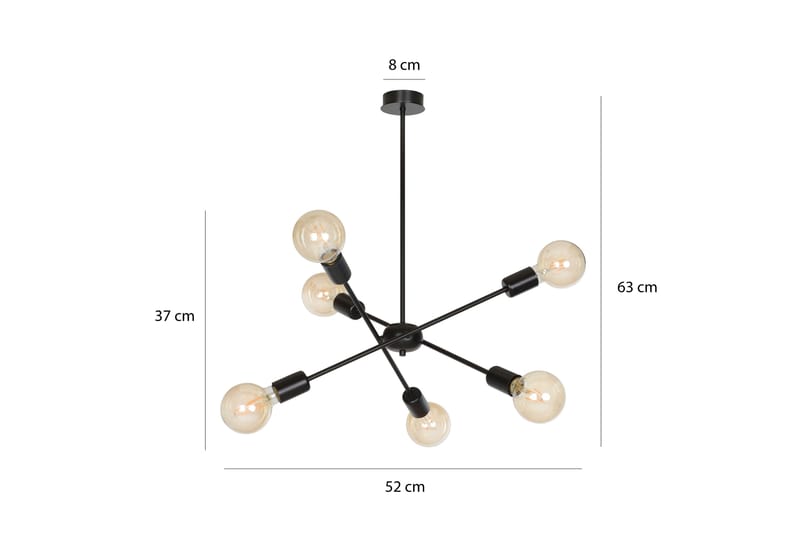 Proton 6 pendel Svart - Scandinavian Choice - Taklampa sovrum - Kökslampa & taklampa kök - Hall lampa - Fönsterlampa - Pendellampa & hänglampa - Taklampa vardagsrum - Fönsterlampa hängande - Taklampa & takbelysning