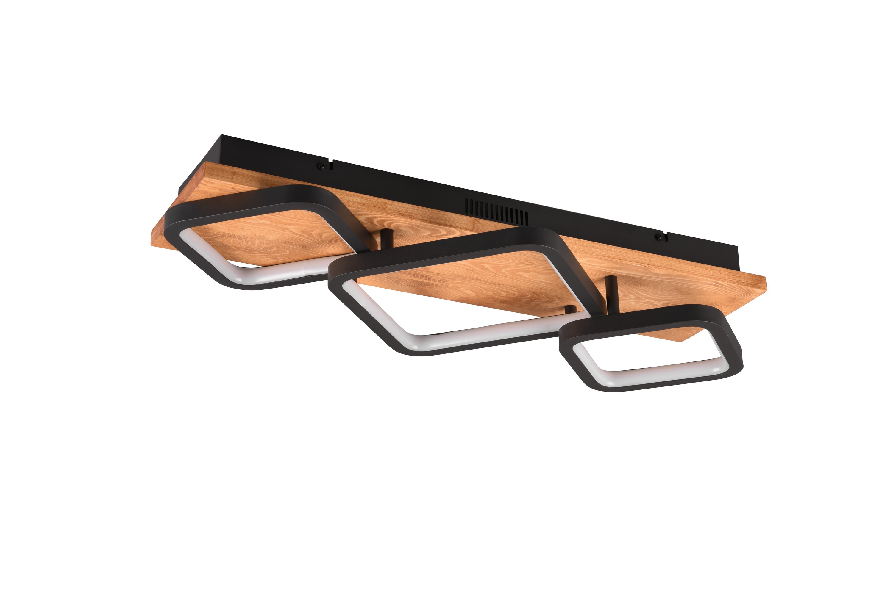 Rama LED plafond 3L mattsvart/träMatt svart/Trä