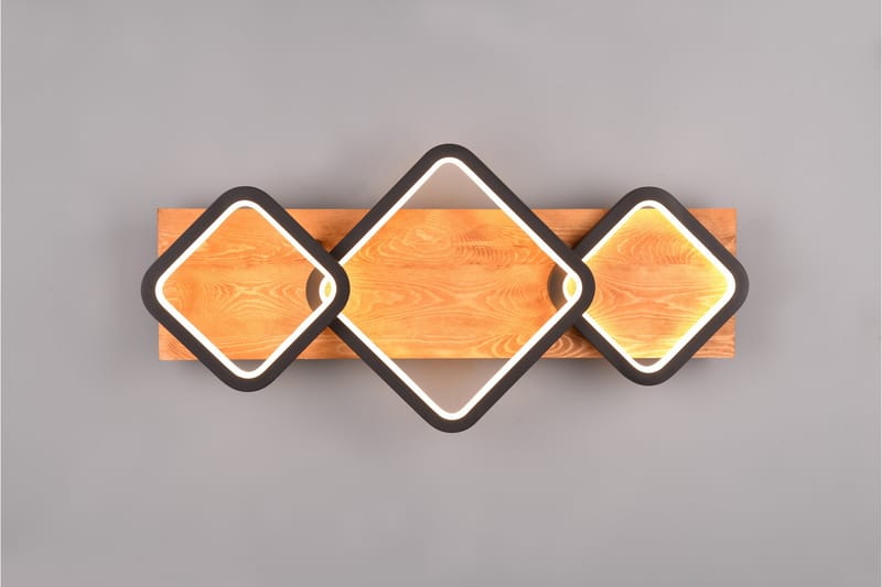 Rama LED Plafond 3L mattsvart/ trä - Matt svart/Trä - Belysning - Lampor & belysning inomhus - Taklampa & takbelysning - Takplafond