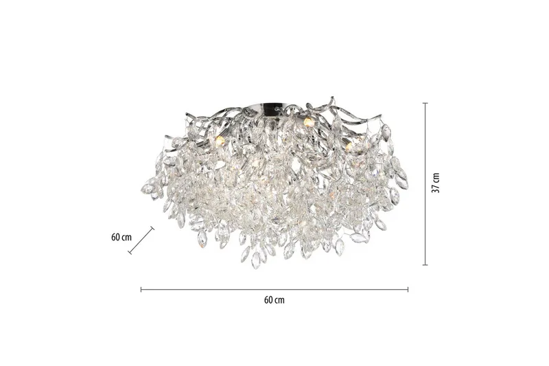 Ricicle Paul Neuhaus Taklampa - Chrome - Belysning - Lampor & belysning inomhus - Taklampa & takbelysning - Kristallkrona & takkrona