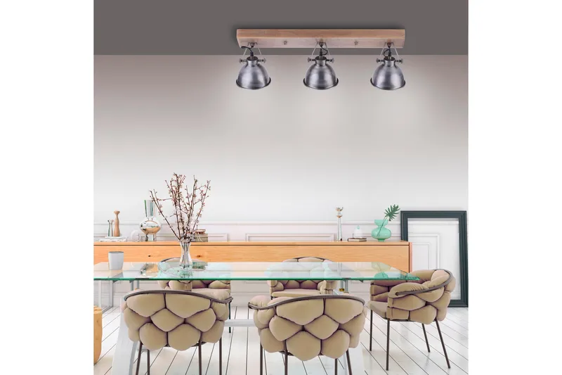 SAMIA vägg- o taklampa, järn 24x25 cm - Grå/Natur - Belysning - Lampor & belysning inomhus - Taklampa & takbelysning - Kökslampa & taklampa kök