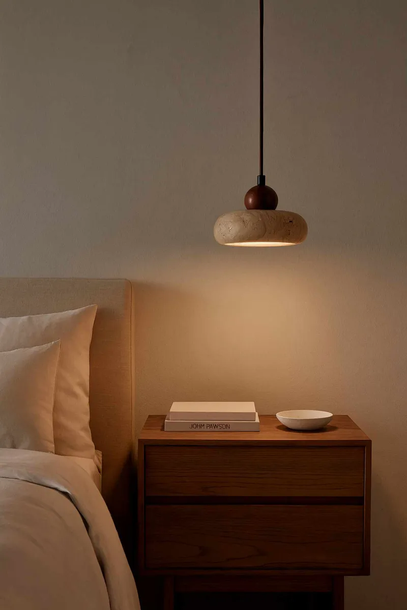 Serros Pendellampa - Beige Och Valnöt - Belysning - Lampor & belysning inomhus - Taklampa & takbelysning - Kristallkrona & takkrona