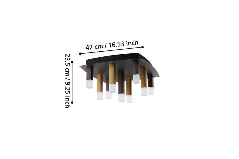 Takbelysning Eglo Estanterios Grå/Brun med 9 Lampor - Belysning - Lampor & belysning inomhus - Taklampa & takbelysning - Takplafond