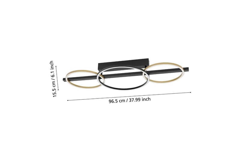 Takbelysning Eglo Lanacera Svart/Guld - Belysning - Lampor & belysning inomhus - Taklampa & takbelysning - Takplafond