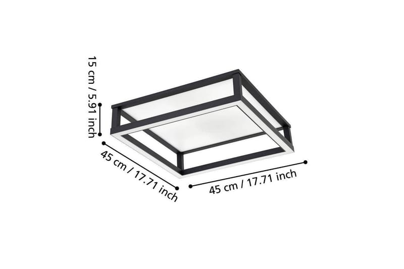 Takbelysning Eglo Macellara Svart/Vit 45x45 cm - Belysning - Lampor & belysning inomhus - Taklampa & takbelysning - Takplafond