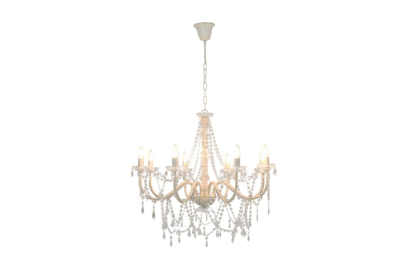 Takkrona med pärlor vit 8xE14-glödlampor - Kristallkrona & takkrona - Hall lampa - Taklampa & takbelysning