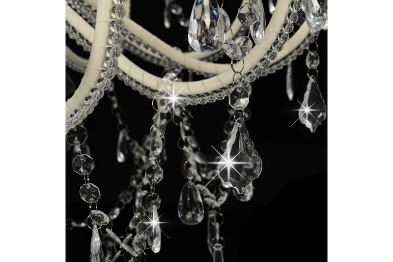 Takkrona med pärlor vit 12xE14-glödlampor - Vit - Kristallkrona & takkrona - Hall lampa - Taklampa & takbelysning