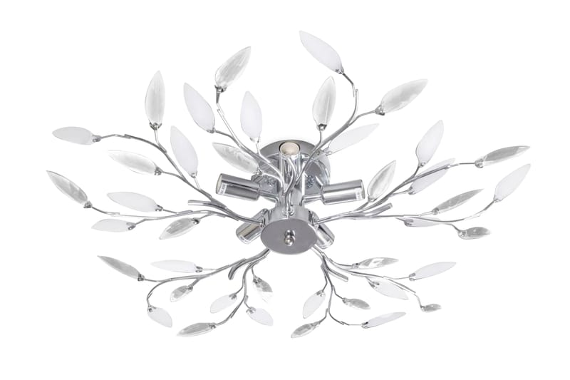 Taklampa 5-armad E14 med kristallöv vit/transparent - Hall lampa - Taklampa & takbelysning - Fönsterlampa - Pendellampa & hänglampa - Kökslampa & taklampa kök - Taklampa vardagsrum - Fönsterlampa hängande - Taklampa sovrum